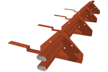 Снегозадержатель трубчатый для композитной черепицы Roman RAL 8004 (3м)
