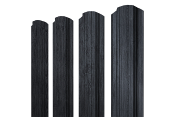 Штакетник Прямоугольный фигурный Grand Line 0,45 Print Premium Grey Wood TwinColor