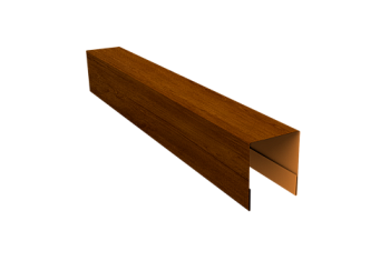 Планка боковая для забора из сайдинга Квадро Брус, Вертикаль Grand Line 0,45 Print Premium Golden Wood Intense FTC (3м)
