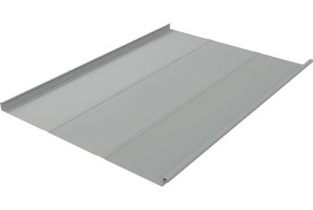 Фальц двойной стоячий Line Grand Line 0,5 Satin с пленкой на замках RAL 9006 бело-алюминиевый