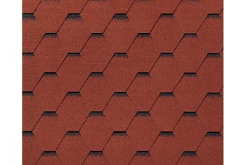 Черепица гибкая RoofShield Фемили Лайт Стандарт красный с оттенением