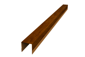 Планка вертикальная обратная для забора жалюзи Palermo Grand Line 0,45 Print Premium Golden Wood Intense FTC (3м)