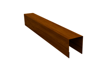 Планка боковая для забора из сайдинга Квадро Брус, Вертикаль Grand Line 0,45 Print-Double Premium Golden Wood Intense F (2,5м)