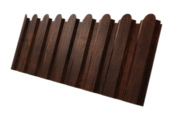 Профнастил С20A фигурный Grand Line 0,45 Print Premium Cherry Wood Dark FTC