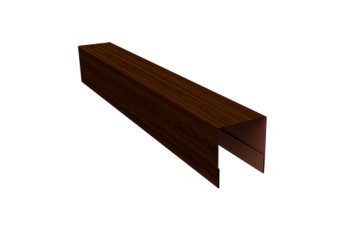 Планка боковая для забора из сайдинга Блок-хаус new Grand Line 0,45 Print Elite Choco Wood TwinColor (2,06м)