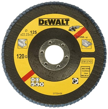Круг лепестковый DeWalt 125 x 22.2 мм, 120G DT3268-QZ
