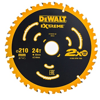 Диск пильный DeWalt Extreme 210x30 24T