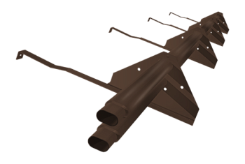 Снегозадержатель трубчатый для керамической/натуральной черепицы RAL 8017 3м (профиль до 74мм)