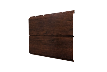 Софит металлический ЭкоБрус new Grand Line без перфорации 0,45 Print Premium с пленкой Cherry Wood Dark FTC
