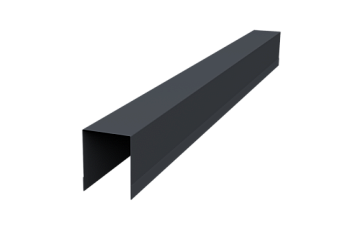 Планка опорная составная внутренняя для забора жалюзи Palermo Grand Line 0,45 PE-Double RAL 7024 мокрый асфальт (2м)