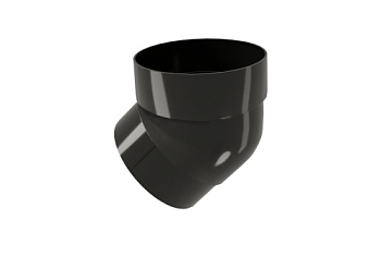 Колено трубы 45 град. ПВХ GL черное (RAL 9005)