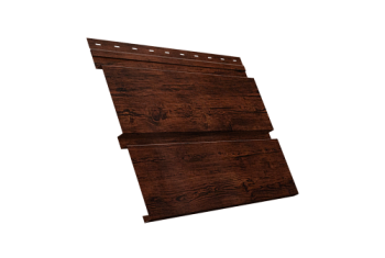 Софит металлический Квадро Брус Grand Line с перфорацией 0,45 Print Elite с пленкой Cherry Wood TwinColor