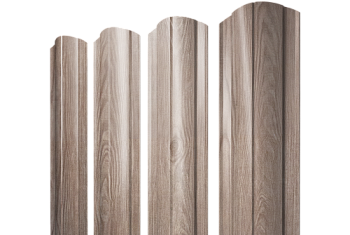 Штакетник Круглый фигурный Grand Line 0,45 Print Elite White Wood TwinColor