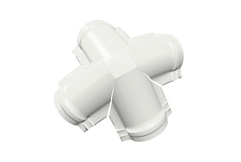 Четверник конька малого полукруглого Grand Line 0,5 Satin с пленкой RAL 9003 сигнальный белый