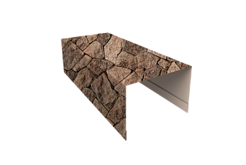 Крышка для забора из сайдинга ЭкоБрус Grand Line 0,45 Print Elite King Stone TwinColor (2,5м)