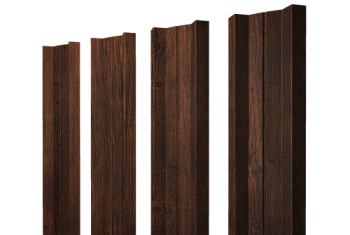 Штакетник М-образный A с прямым резом Grand Line 0,45 Print-Double Premium Cherry Wood Dark F