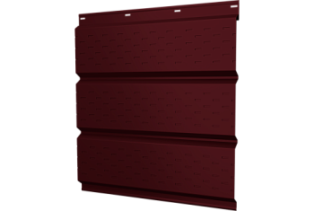 Софит металлический Классик Grand Line полная перфорация 0,5 Satin Matt с пленкой RAL 3005 красное вино