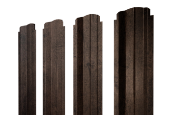 Штакетник П-образный B фигурный Grand Line 0,45 Print-Double Elite Antique Wood