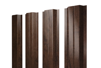 Штакетник П-образный A с прямым резом Grand Line 0,45 Print Premium Antique Wood TwinColor