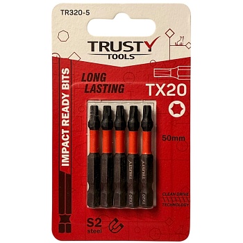 Биты ударные Trusty-Tools TX20 50 мм (5 шт)