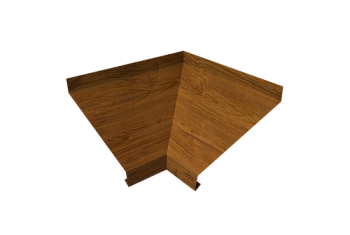 Угол отлива внутренний 150 Grand Line 0,45 Print-Double Elite с пленкой Golden Wood