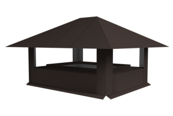 Дымник на трубу 520х390мм 0,5 Satin Matt TX с пленкой RR 32 темно-коричневый