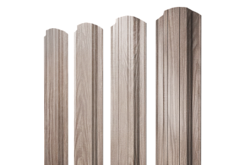 Штакетник Прямоугольный фигурный Grand Line 0,45 Print Elite White Wood TwinColor
