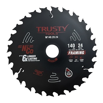 Диск пильный Trusty-Tools Framing по дереву 140х20 24T