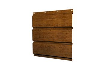 Софит металлический Классик Grand Line центральная перфорация 0,45 Print Elite с пленкой Golden Wood TwinColor