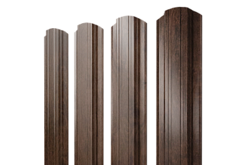 Штакетник Прямоугольный фигурный Grand Line 0,45 Print Elite Antique Wood TwinColor