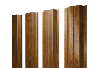 Штакетник П-образный A с прямым резом Grand Line 0,45 Print-Double Elite Golden Wood