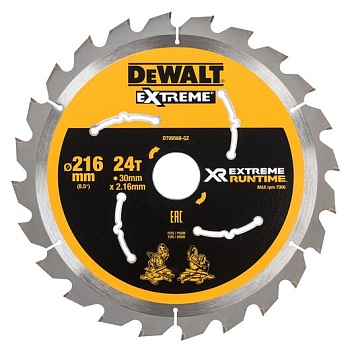 Диск пильный DeWalt Extreme Runtime по дереву 216x30 24T