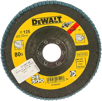 Круг лепестковый DeWalt 125 x 22.2 мм, 80G DT3267-QZ