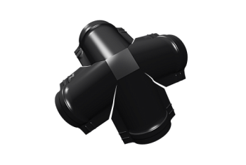 Четверник конька полукруглого Grand Line 0,5 PurPro Matt 275 с пленкой RAL 9005 черный