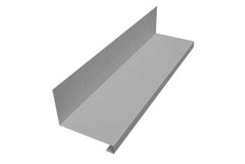 Планка примыкание нижнее к трубе фальц Grand Line 0,5 Satin с пленкой RAL 9006 бело-алюминиевый (2м)