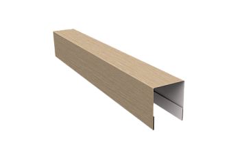 Планка боковая для забора из сайдинга Квадро Брус, Вертикаль Grand Line 0,45 Print Elite Milky Wood TwinColor (3м)