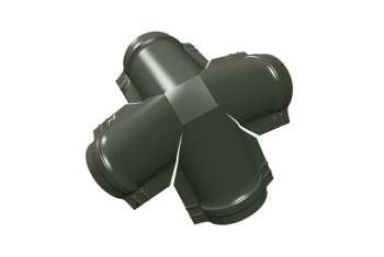 Четверник конька малого полукруглого Grand Line 0,5 Satin Matt TX с пленкой RAL 6020 хромовая зелень