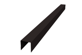 Планка вертикальная обратная для забора жалюзи Palermo Grand Line 0,45 PE-Double RAL 9005 черный (3м)
