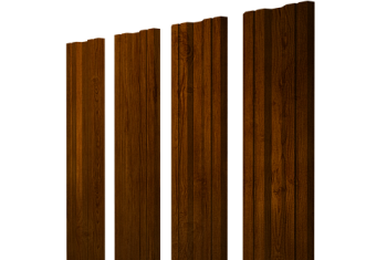 Штакетник Twin с прямым резом Grand Line 0,45 Print-Double Premium Golden Wood Intense F